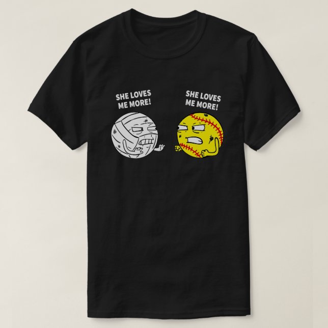 T-shirt Elle m'aime Plus de citations de volley-ball contr (Design devant)