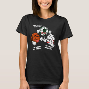 T-shirt Elle M'Aime Plus Soccer Basketball Volleyball P