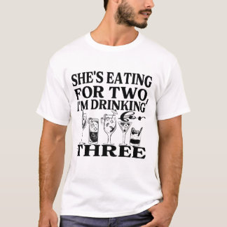 T-shirt Elle mange pour deux, je bois pour trois
