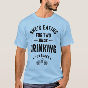 T-shirt Elle mange pour deux que je bois pour trois