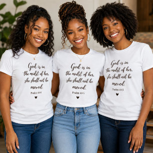 T-shirt Elle ne sera pas ébranlée Psaume 46:5 Chrétienne 