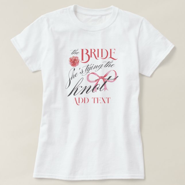 T-shirt Elle noue le noeud Coquette Bachelorette (Design devant)