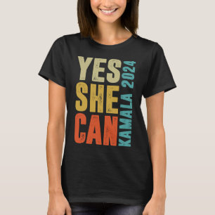T-shirt Elle Peut Kamala 2024 Couleurs Rétro