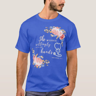 T-shirt Elle travaille volontiers avec ses mains Proverbes