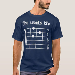 T-shirt Elle veut le D Chord - Drôle Musique Guitare