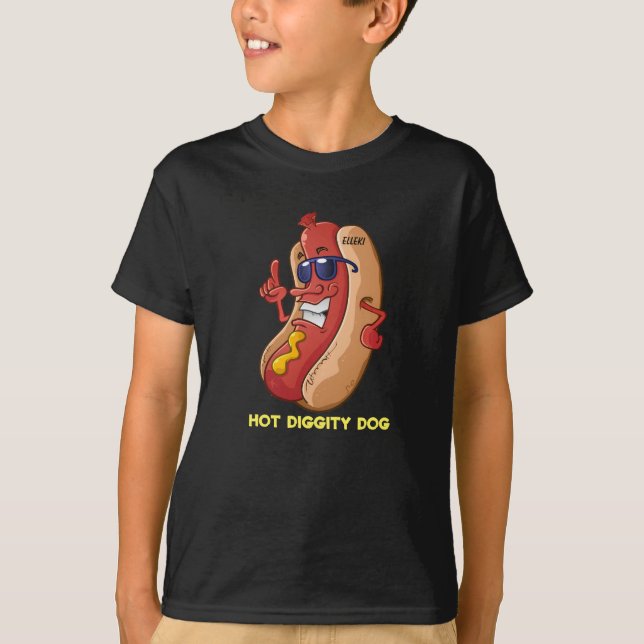 T-shirt Elleki Hot Diggity Chien (Devant)