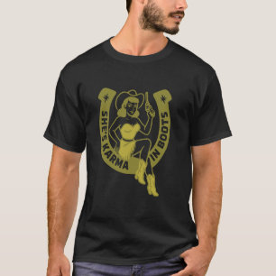 T-shirt Elleu2019s Karma en bottes rétro cowgirl