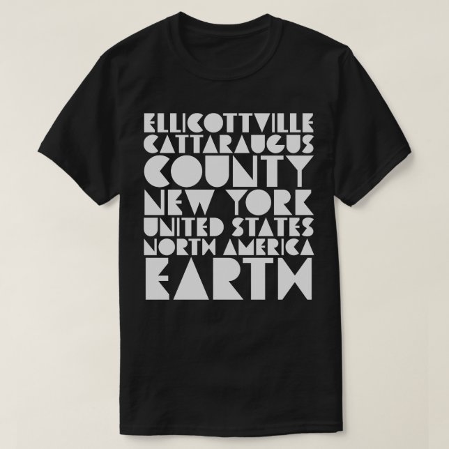 T-shirt Ellicottville New York Skiing Sledding Mountain Bi (Design devant)