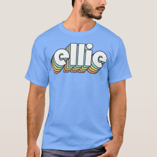T-shirt Ellie Retro Typographie arc-en-ciel style défraîch