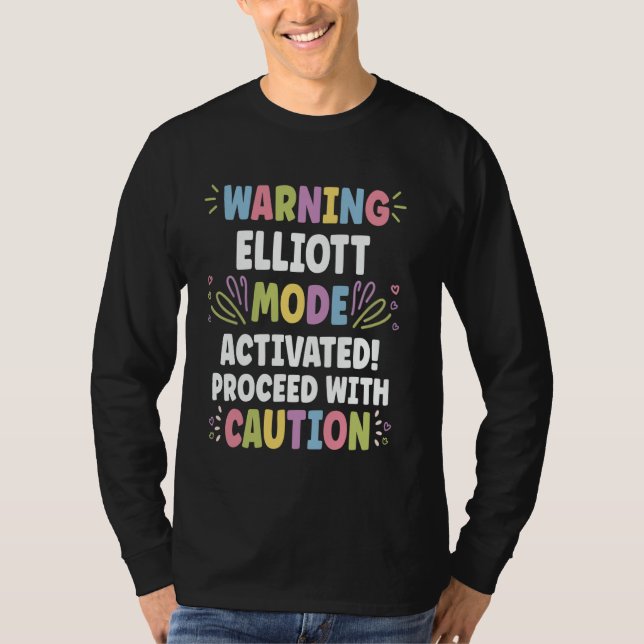 T-shirt ELLIOTT Personalized Name Funny Cute Custom ELLIOT (Devant)