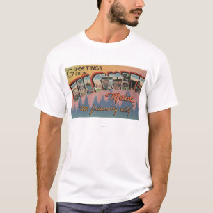 T-shirt Ellsworth, Maine - grandes scènes de lettre