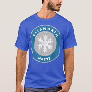 T-shirt Ellsworth Maine ME Hiver Flocon de neige Badge Sou
