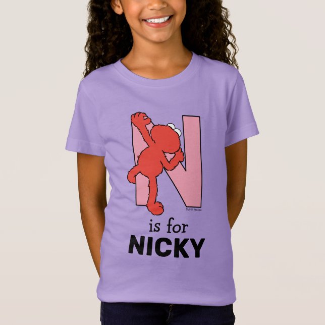 T-Shirt Elmo Alphabet | N rose (Devant)