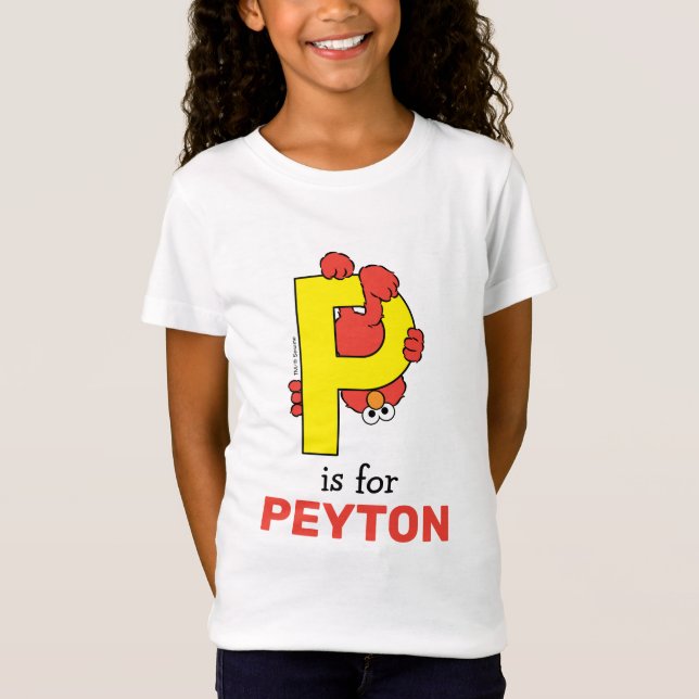 T-Shirt Elmo Alphabet | P jaune (Devant)