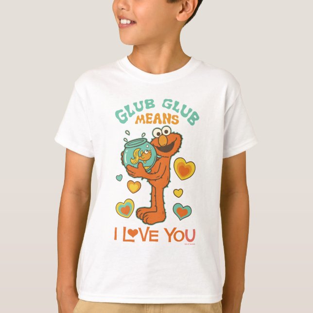 T-shirt Elmo Holding son poisson rouge animal (Devant)