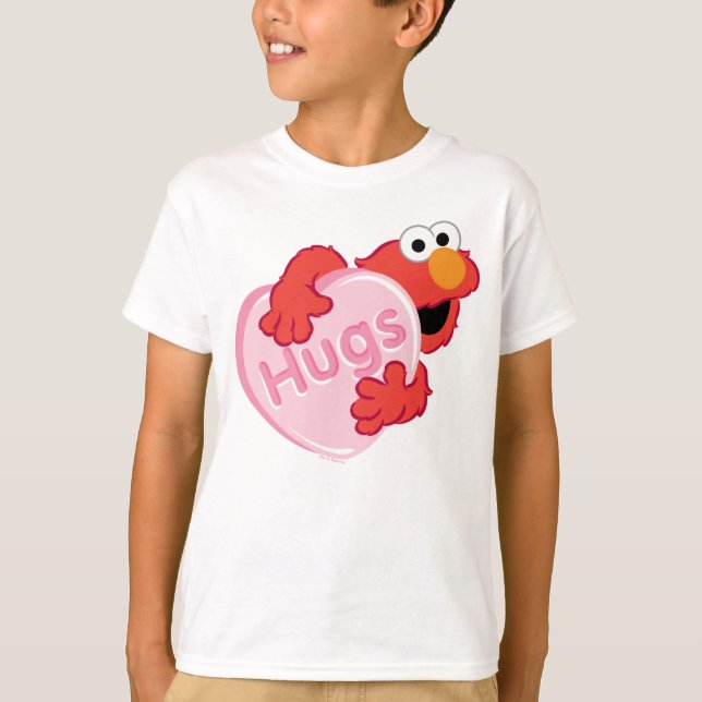 T-shirt Elmo "Hugs" Valentine Heart Candy (Devant)