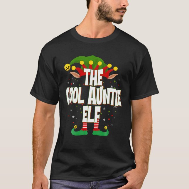 T-shirt Elves Group La Tante Cool Elf Christmas (Devant)