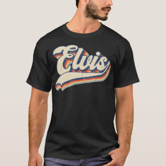 T-shirt Elvis Nom Personnalisé Vintage Retro Cadeaux Homme