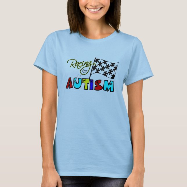 T-shirt Emballage pour la pièce en t de dames d'autisme (Devant)