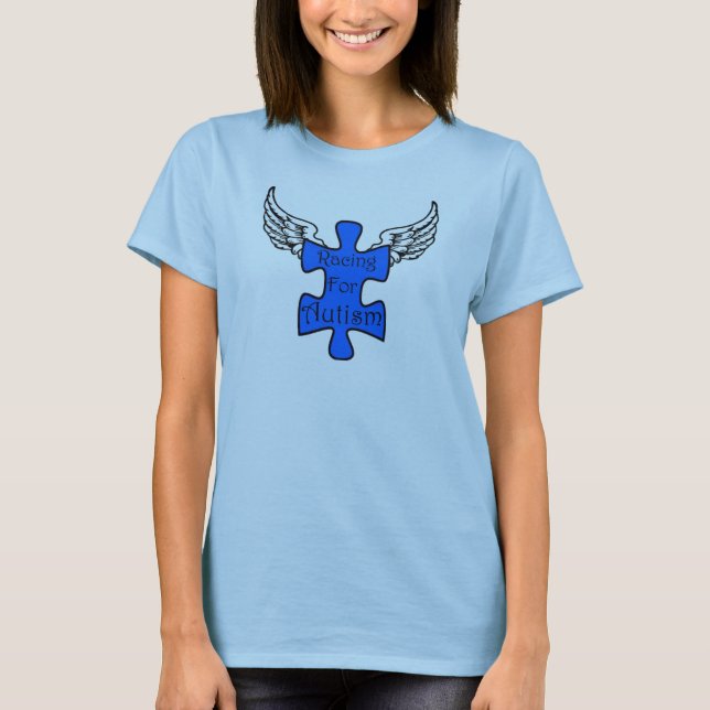 T-shirt Emballage pour la pièce en t de dames d'autisme (Devant)