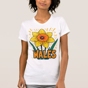T-shirt Emblème Célébratif Rétro de Narcisse Géant
