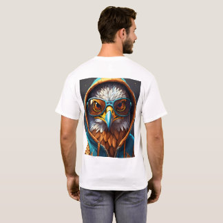 T-shirt emblème d'aigle en cristal dynamique sur un t-shir