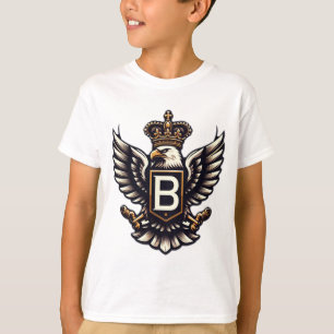 T-shirt "Emblème d'aigle royal avec lettre couronnée B"