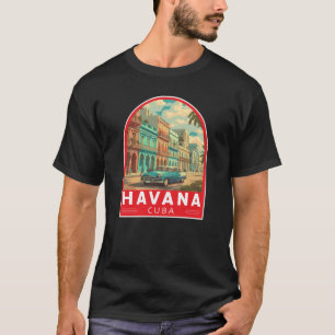 T-shirt Emblème d'art de voyage à La Havane Cuba