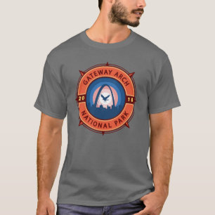 T-shirt Emblème de compas rétro du parc national Gateway A