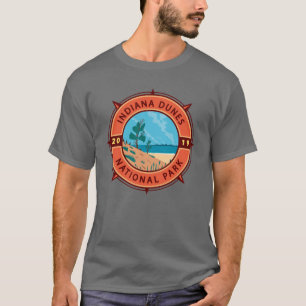 T-shirt Emblème de compass rétro du parc national des dune