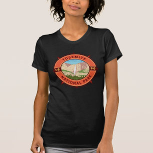 T-shirt Emblème de compass rétro du parc national Yosemite