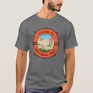 T-shirt Emblème de compass rétro du parc national Yosemite