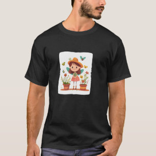 T-shirt Emblème de jardinier fée pour âmes au pouce vert