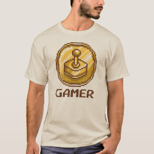 T-shirt Emblème de joystick Gamer Pixel - Jeu vidéo rétro