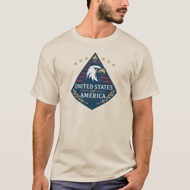 T-shirt Emblème de l'aigle pyramide des États-Unis d'Améri (Devant)
