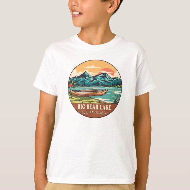 T-shirt Emblème de pêche nautique Big Bear Lake California (Devant)