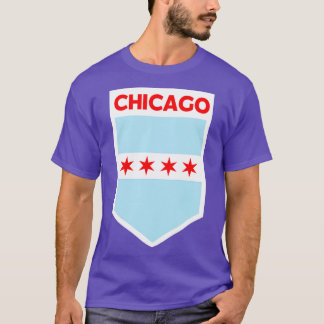 T-shirt Emblème Drapeau De Chicago