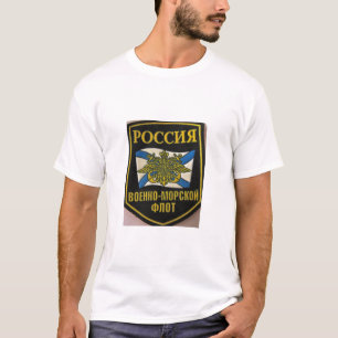 T-shirt emblème naval de drapeau russe de flotte