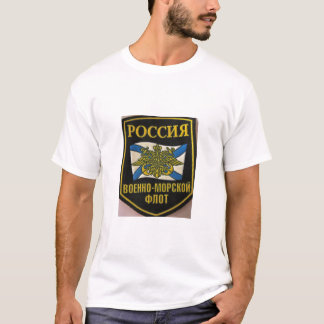 T-shirt emblème naval de drapeau russe de flotte