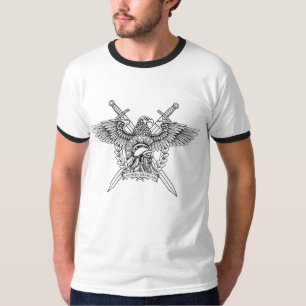 T-shirt Emblème romain martial   Aigle, casque et épées