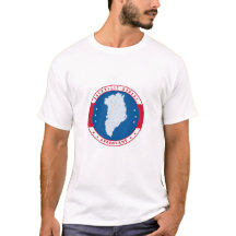 Emblème rond Rouge Groenland Carte Kalaallit Nunaa