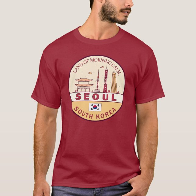 T-shirt Emblème Skyline de Séoul Corée du Sud (Devant)