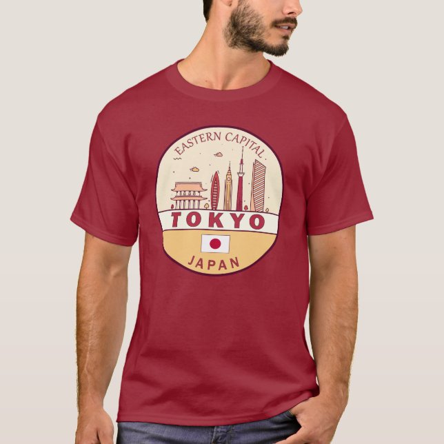 T-shirt Emblème Skyline de Tokyo City (Devant)