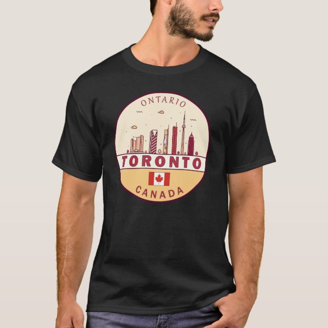 T-shirt Emblème Skyline de Toronto Canada (Devant)