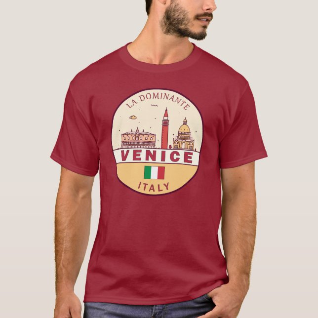 T-shirt Emblème Skyline de Venise Italie (Devant)