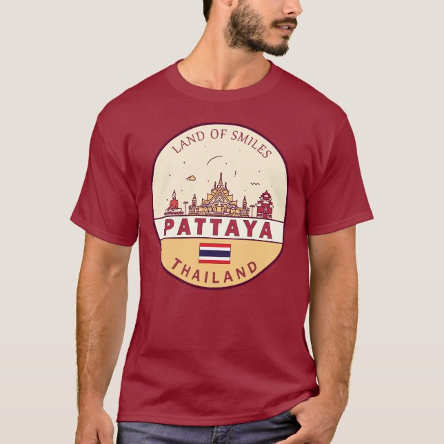 T-shirt Emblème Skyline Pattaya Thaïlande City (Devant)
