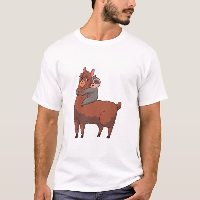 T-shirt Embrassage de Sloth Llama (Devant)