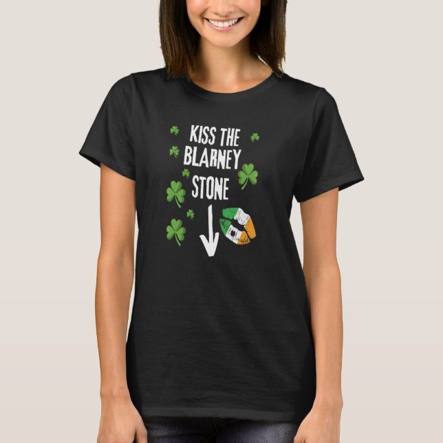 T-shirt Embrasse La Pierre Blarney St patrick irlandais (Devant)
