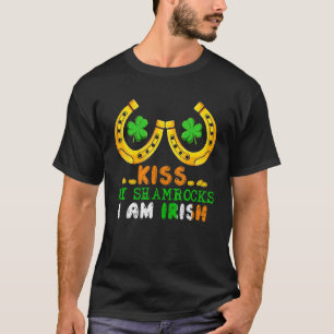 T-shirt Embrasse Mes Shamrocks Je Suis Irlandais Drôle Pat