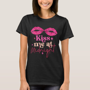 T-shirt Embrasse-moi drôle de couples assortis minuit _1 